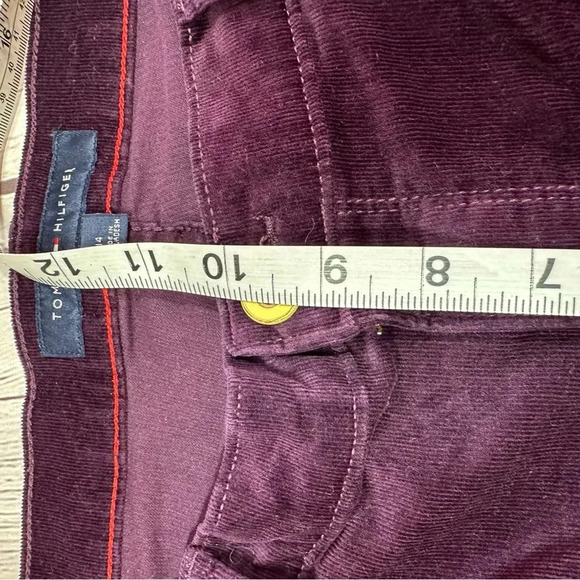tommy hilfiger dark purple plum corduroy greenwich skinny pants sz 14 - Picture 7 of 9
